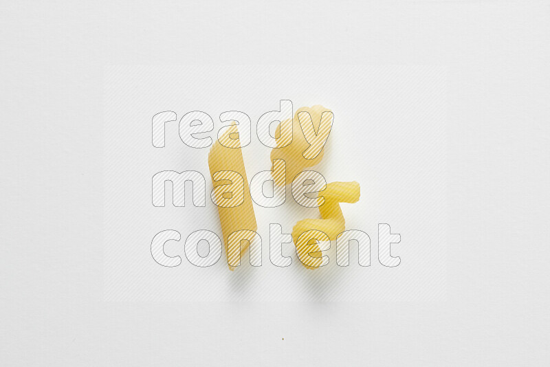 Different pasta types on white background