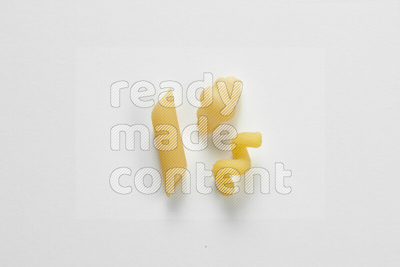 Different pasta types on white background