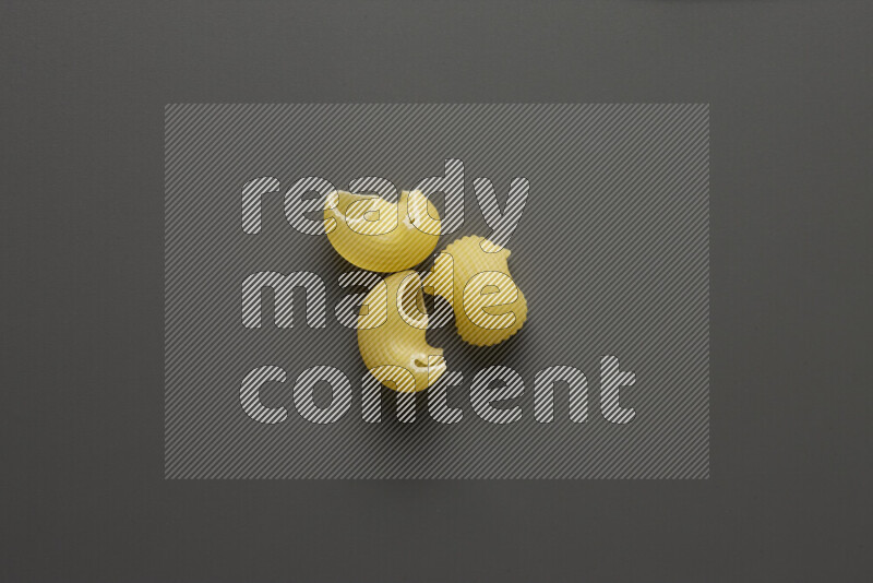 Pipe pasta on grey background
