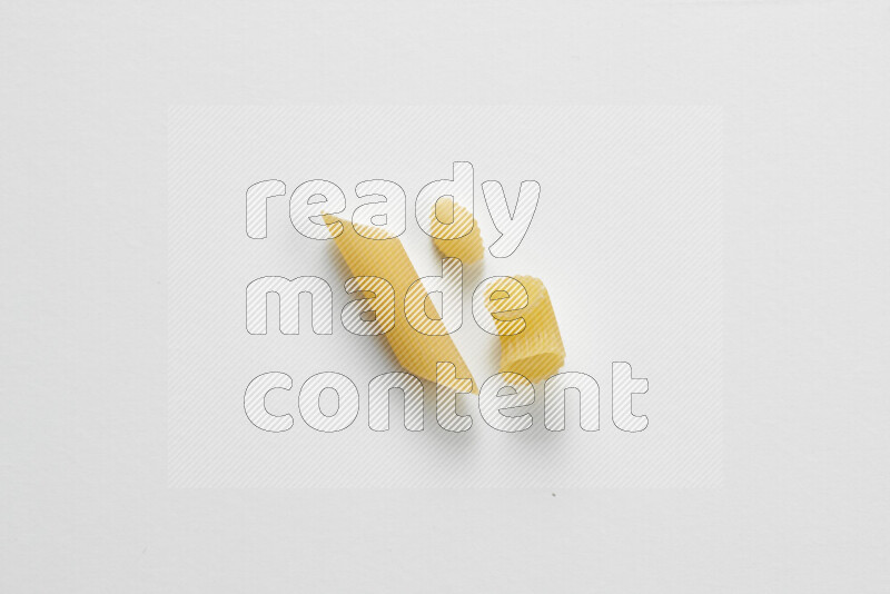 Different pasta types on white background