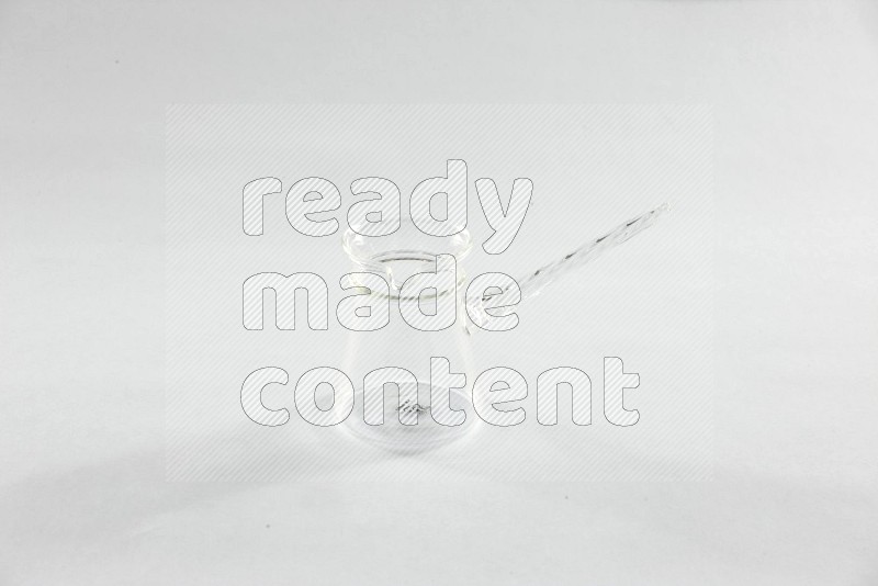 A glassware such as coffee pot, cup and jar on white background