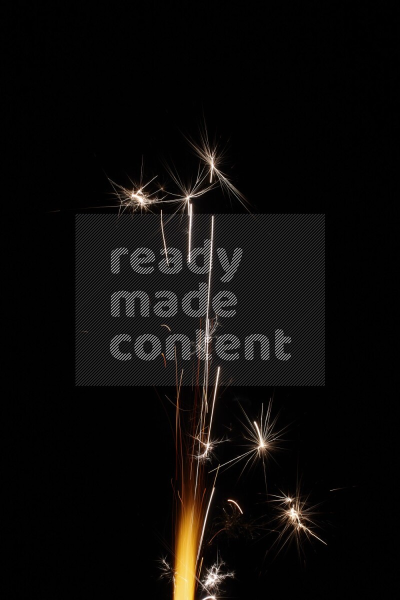 Sparkler candle isolated on black background