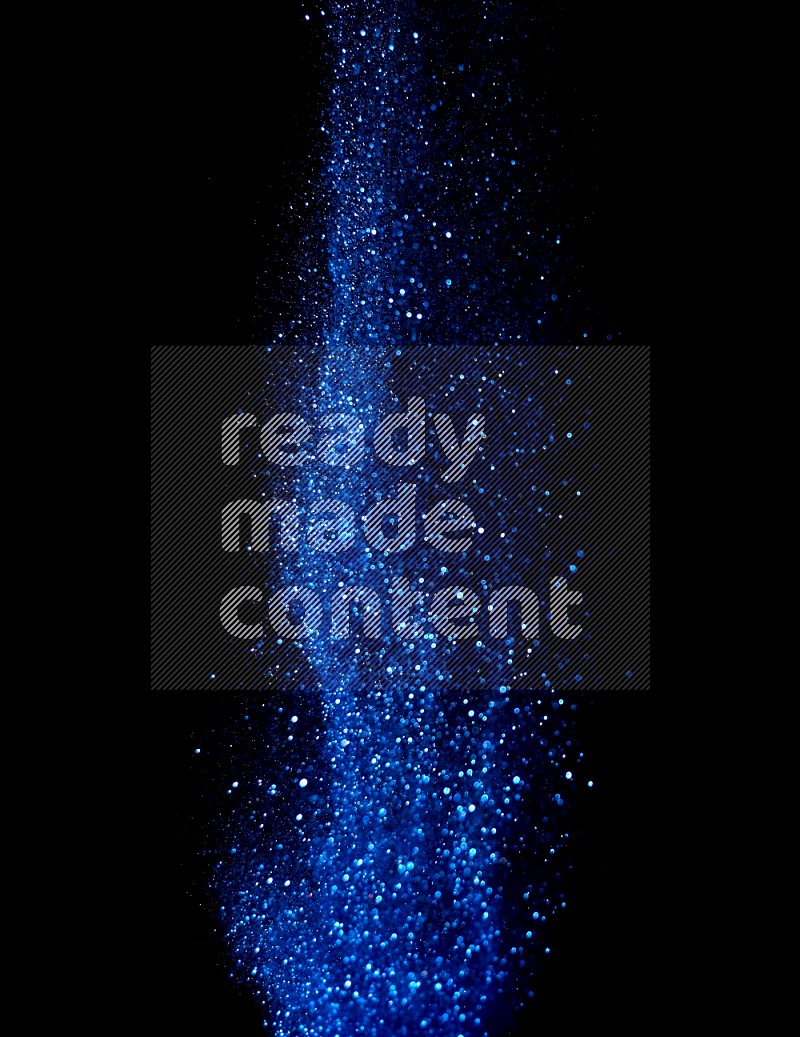 Blue glitter powder isolated on black background