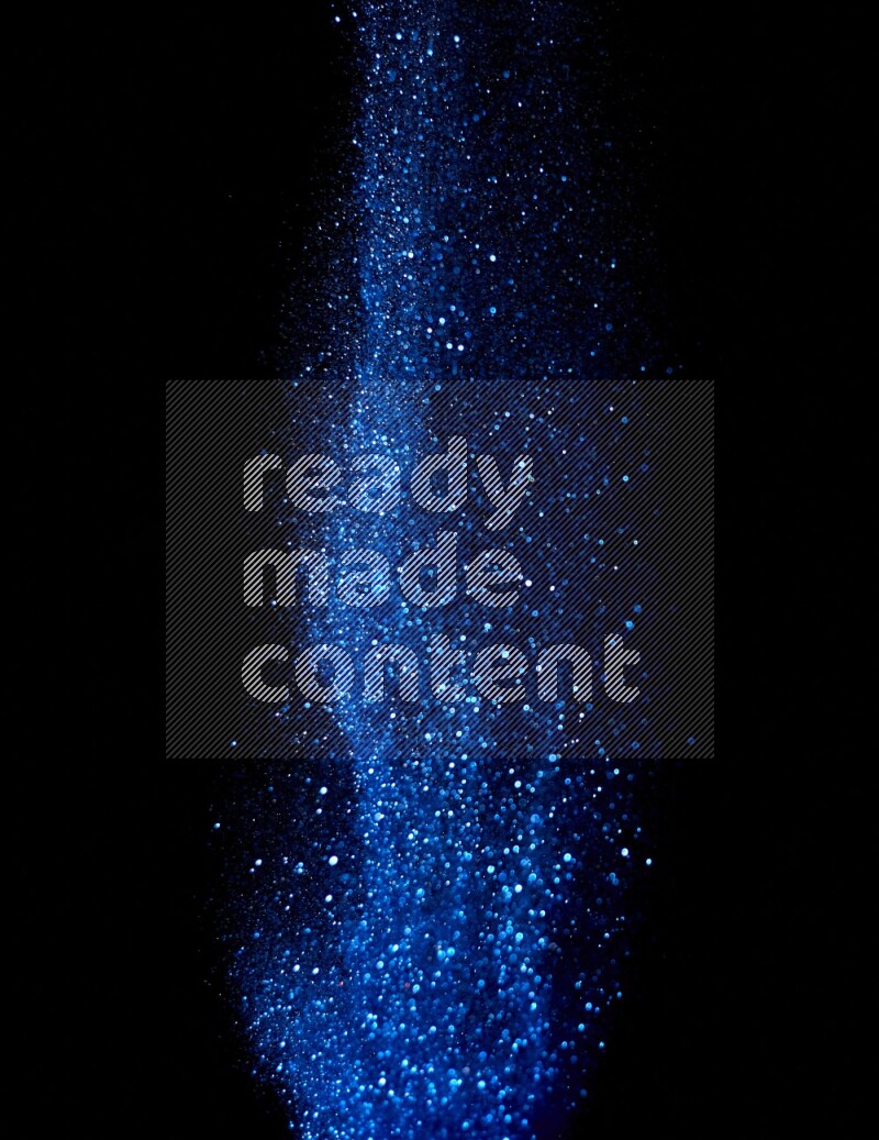 Blue glitter powder isolated on black background