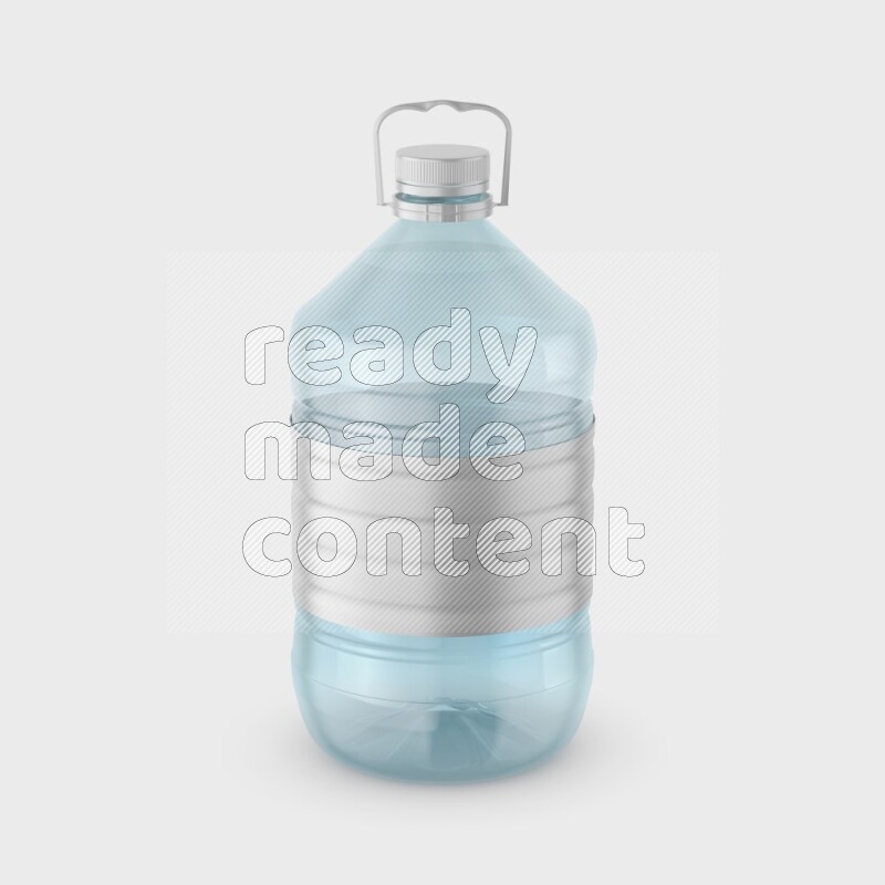 Big plastic water bottle mockup with a label isolated on white background 3d rendering