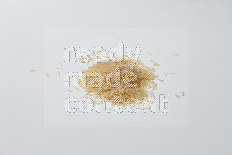 Basmati golden rice on white background