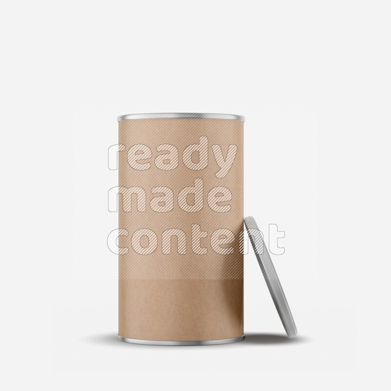 Kraft paper tube mockup with plastic cap isolated on white background 3d rendering
