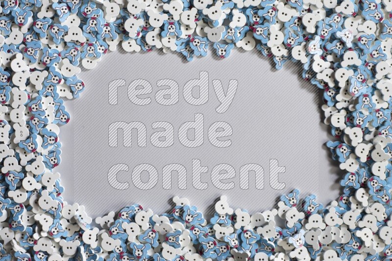 Multicolored buttons placed on grey background