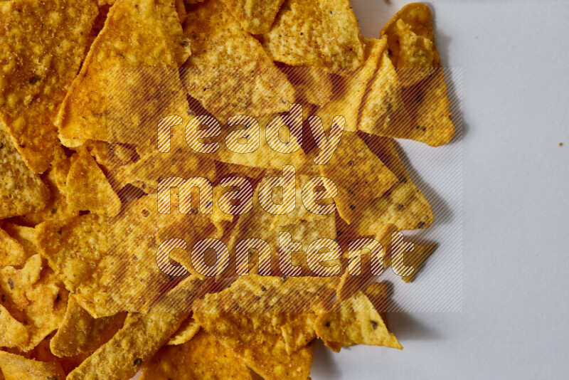 Nachos snacks on white background