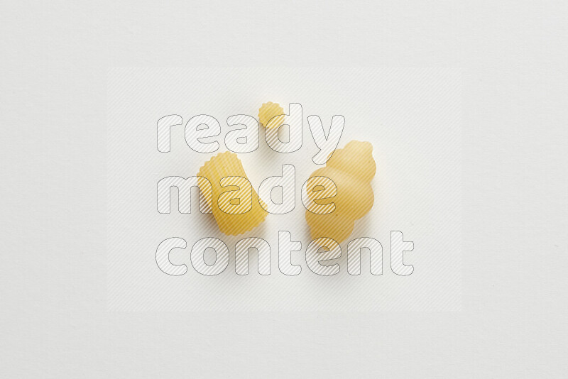 Different pasta types on white background