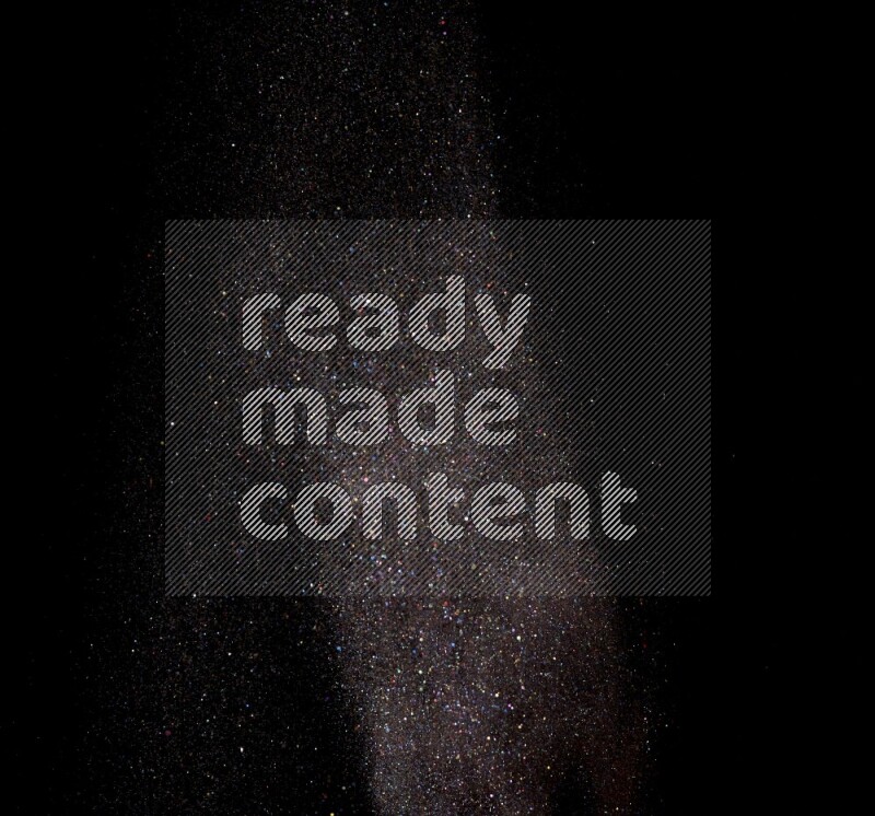 Multicolored glitter powder isolated on black background