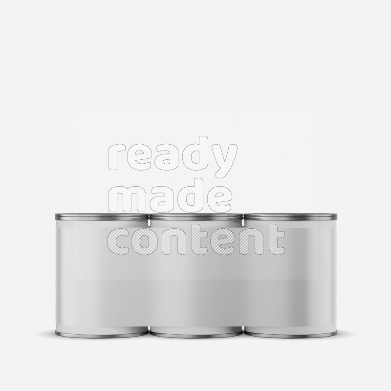 Set of paper tube mockup with glossy label and metal lid isolated on white background 3d rendering
