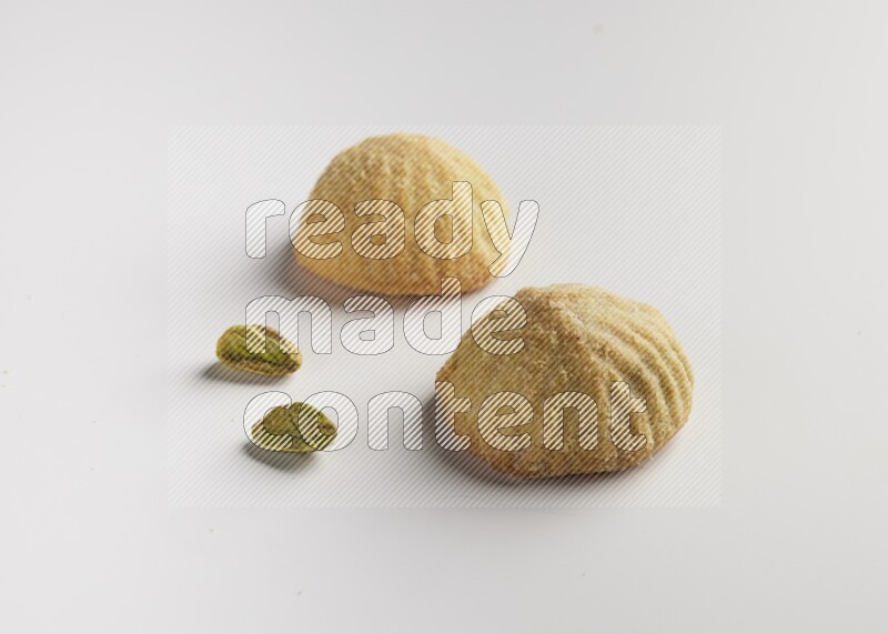 Two Pieces of Maamoul direct on white background