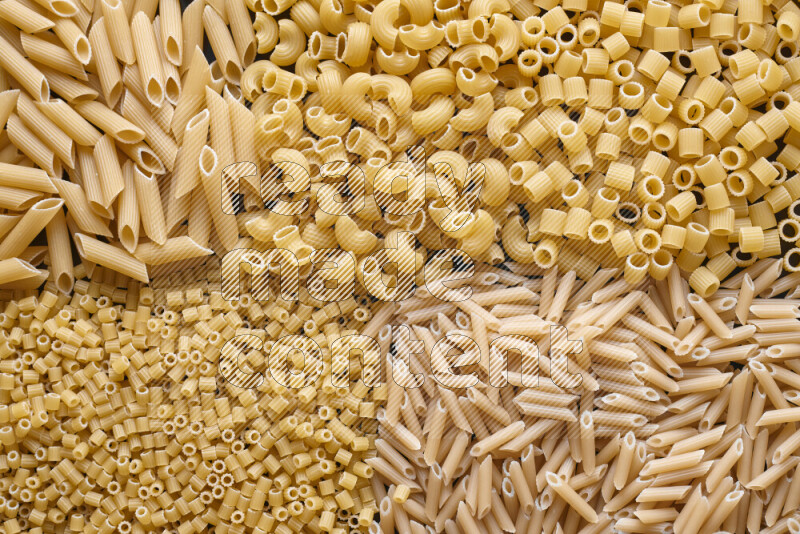 5 types of pasta filling the frame