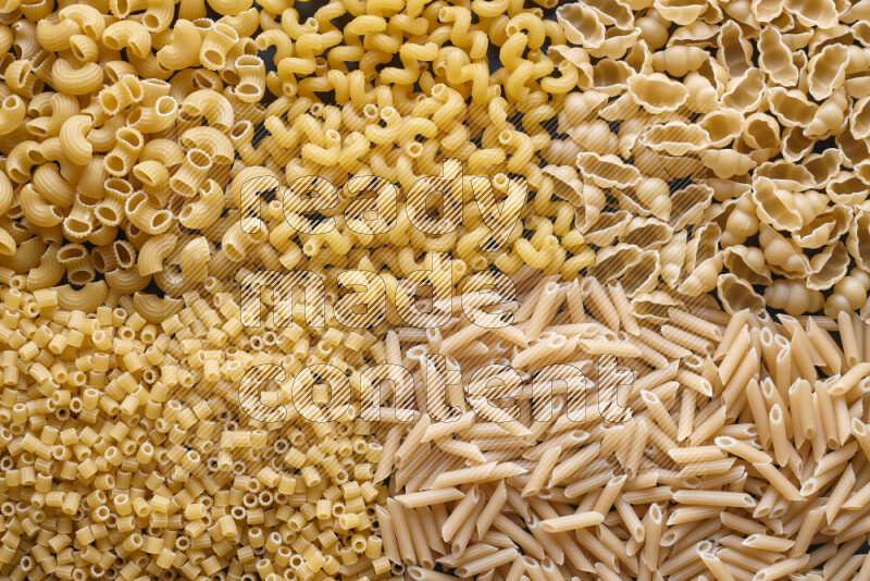 5 types of pasta filling the frame