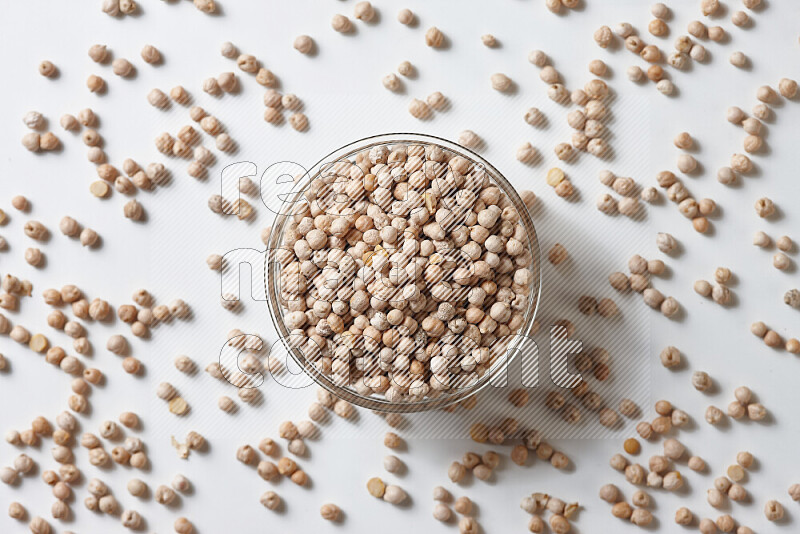 Chickpeas on white background