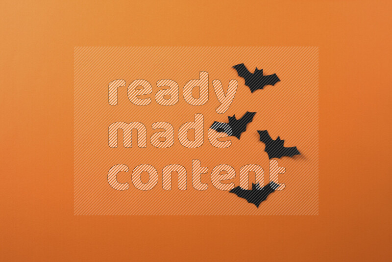 Halloween hand crafts on orange background