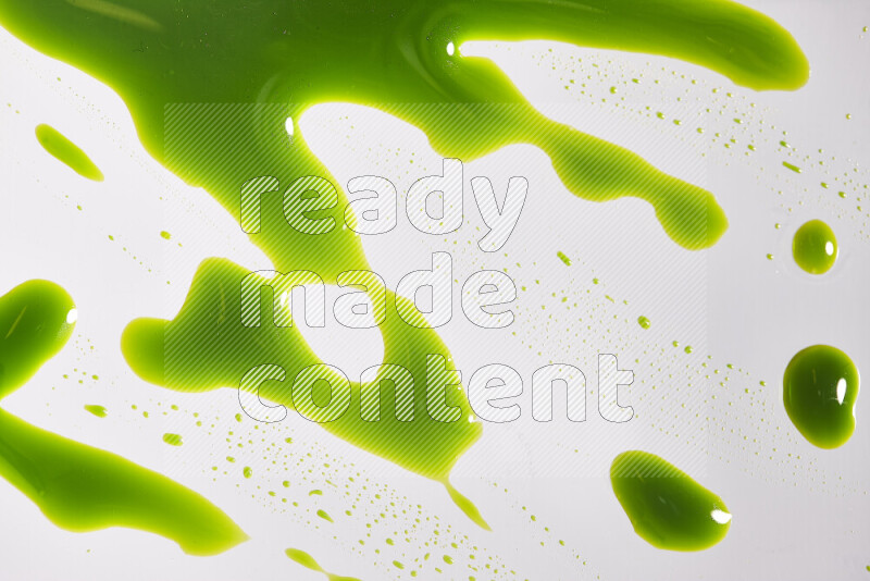 Close-ups of abstract green paint texture in different shapes