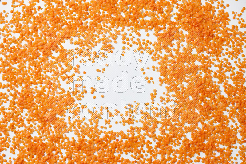 Lentils on white background