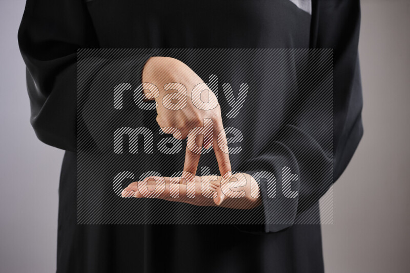 Woman hands gesturing sign language