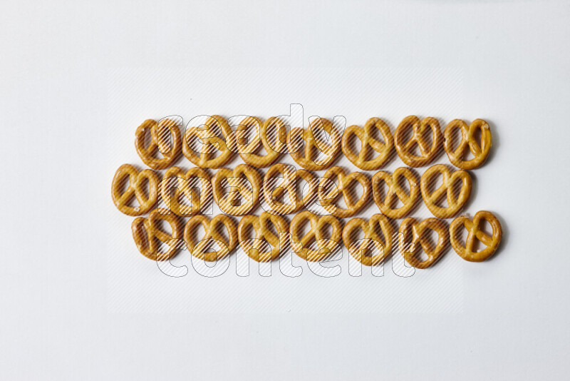 Pretzels snacks on white background