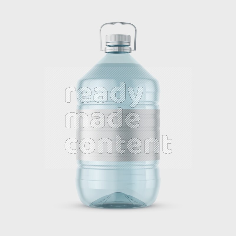 Big plastic water bottle mockup with a label isolated on white background 3d rendering