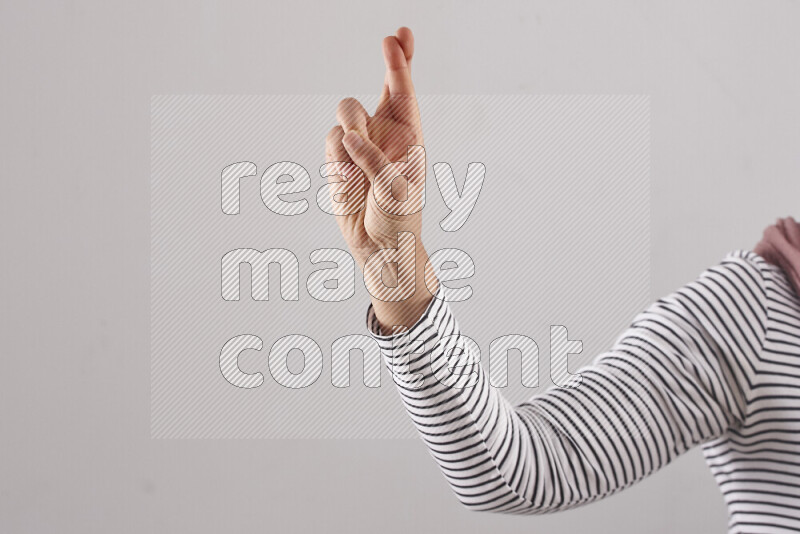 Woman hands gesturing sign language