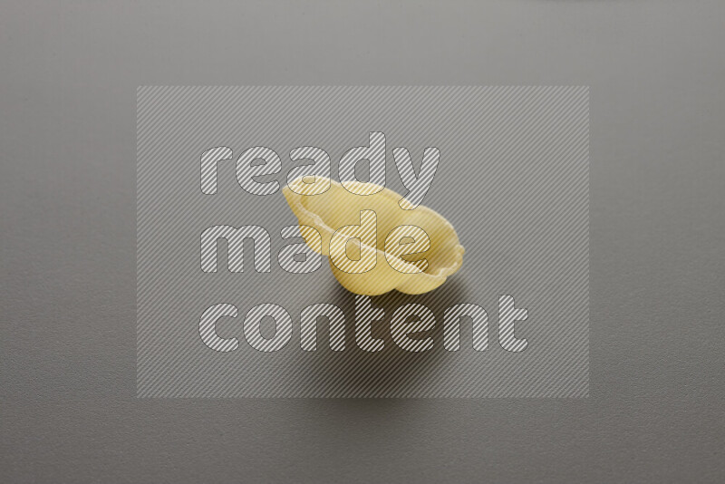 معكرونة قواقع علي خلفية رمادية