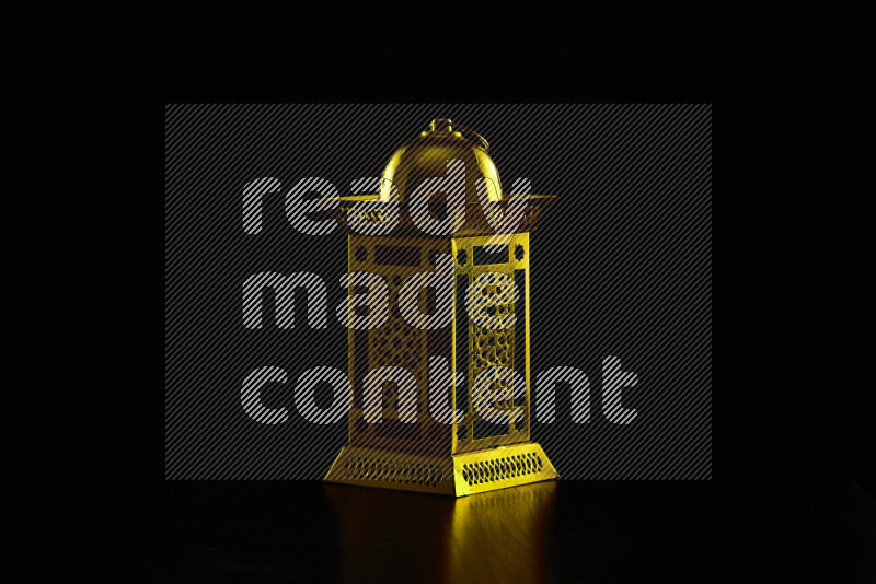 Ramadan lanterns with colored rim light against black background