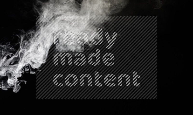 irregular white smoke on black background.