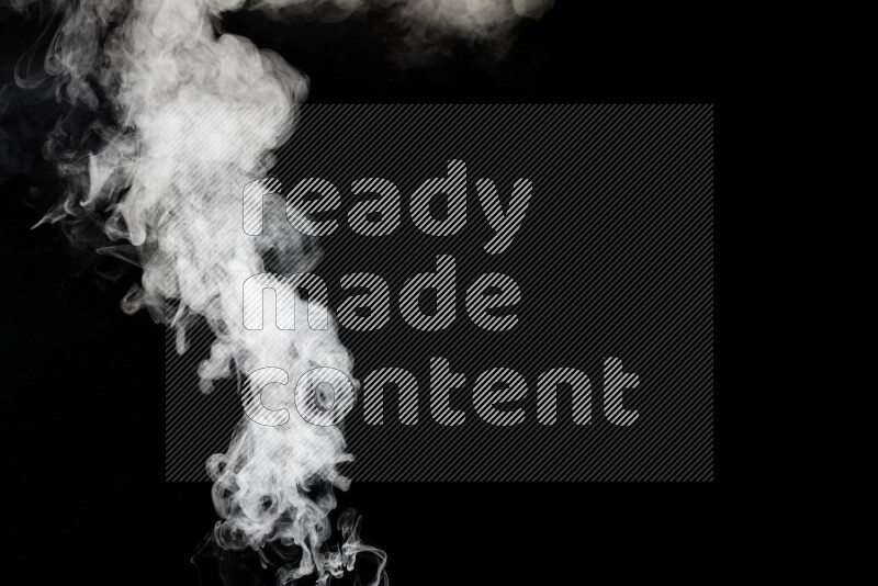 irregular white smoke on black background.