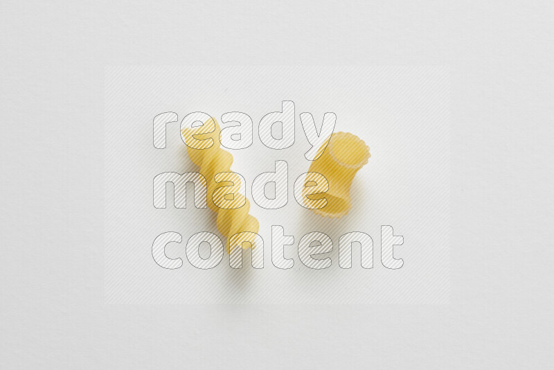 Different pasta types on white background