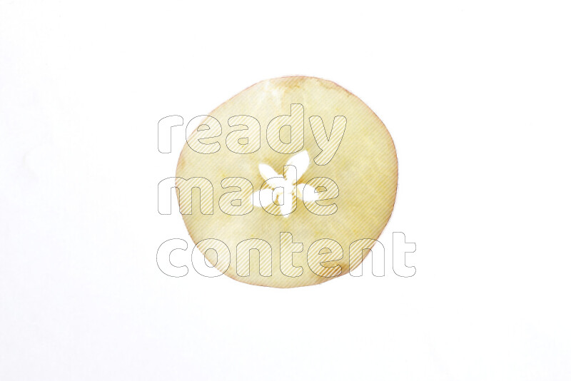 Apple slices on illuminated white background