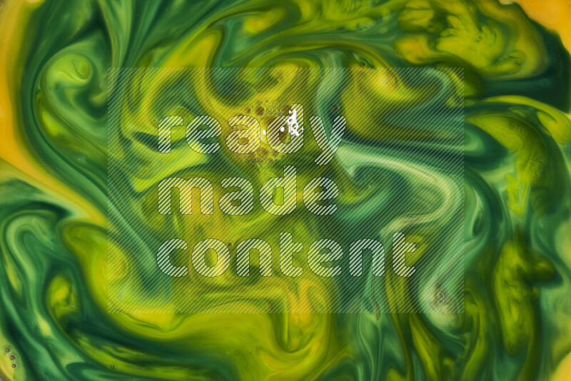 A close-up of abstract swirling patterns in orange and green