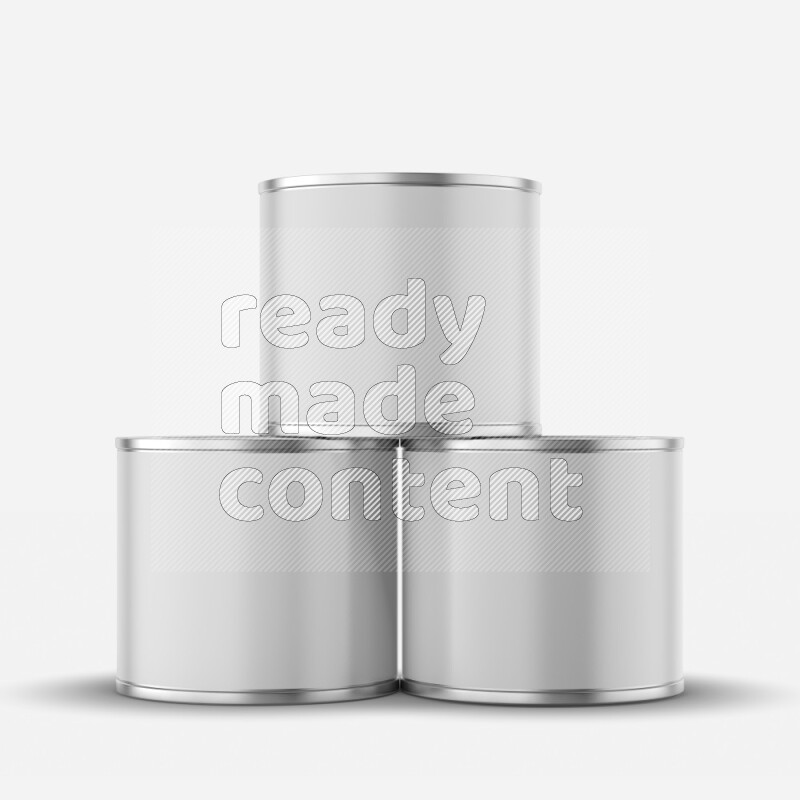 Metal tin can mockup with lever lid and blank label isolated on white background 3d rendering