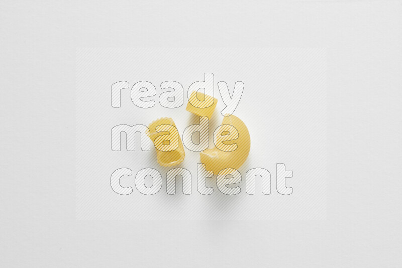 Different pasta types on white background