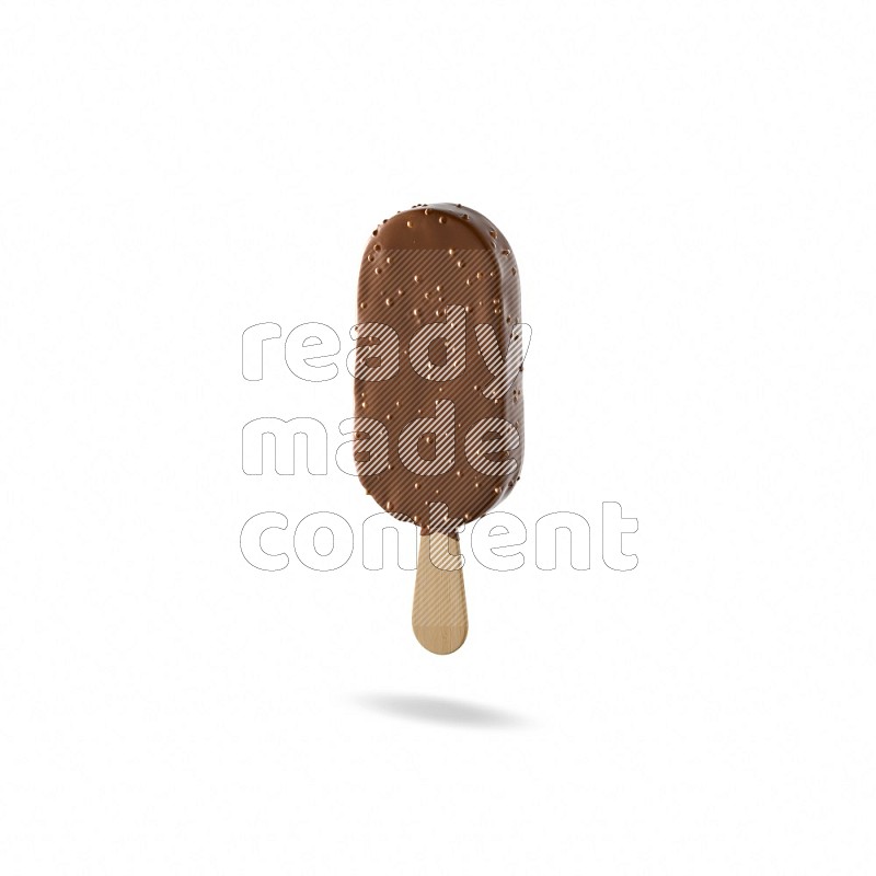 Chocolate ice cream stick mockup isolated on white background 3d rendering