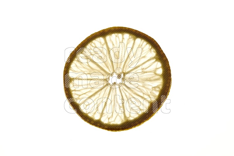 Lemon slices on illuminated white background