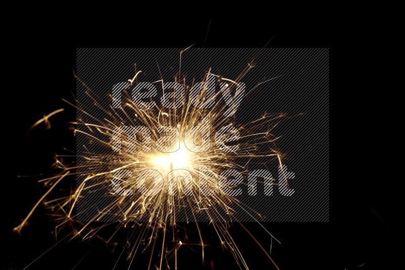 Sparkler candle isolated on black background