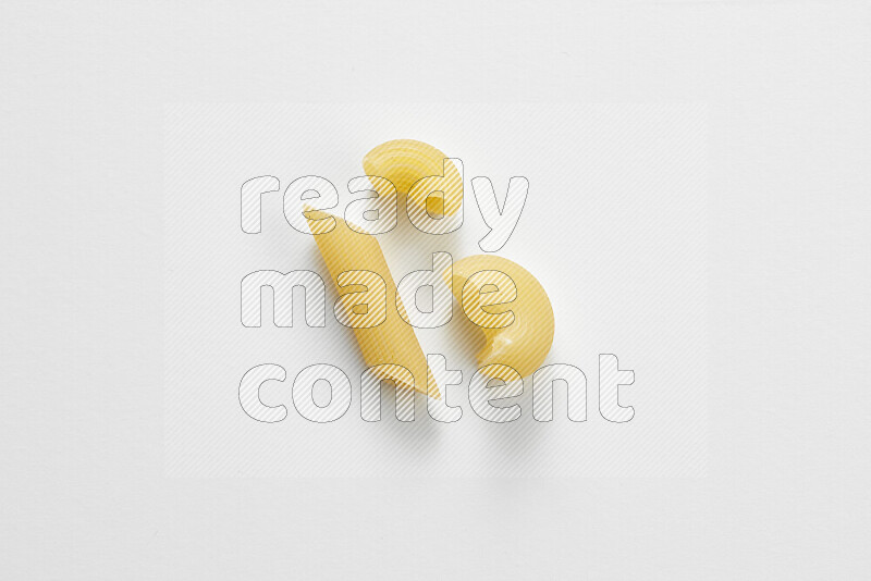 Different pasta types on white background