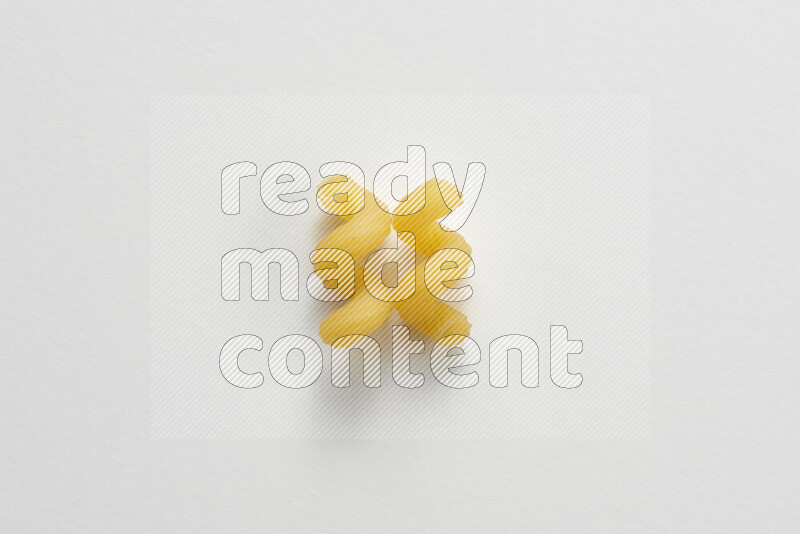 Twist pasta on white background