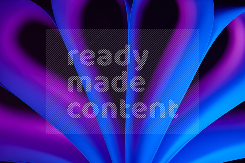 فن تجريدي يعرض منحنيات وتدرجات اللون الأزرق والأرجواني مكونه بضوء ملون