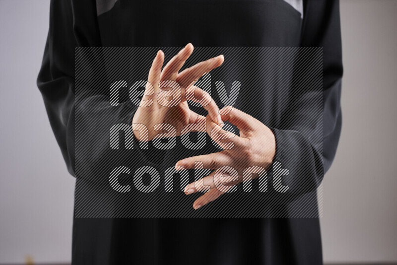 Woman hands gesturing sign language