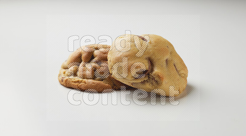 chocolate chip cookies on a white background