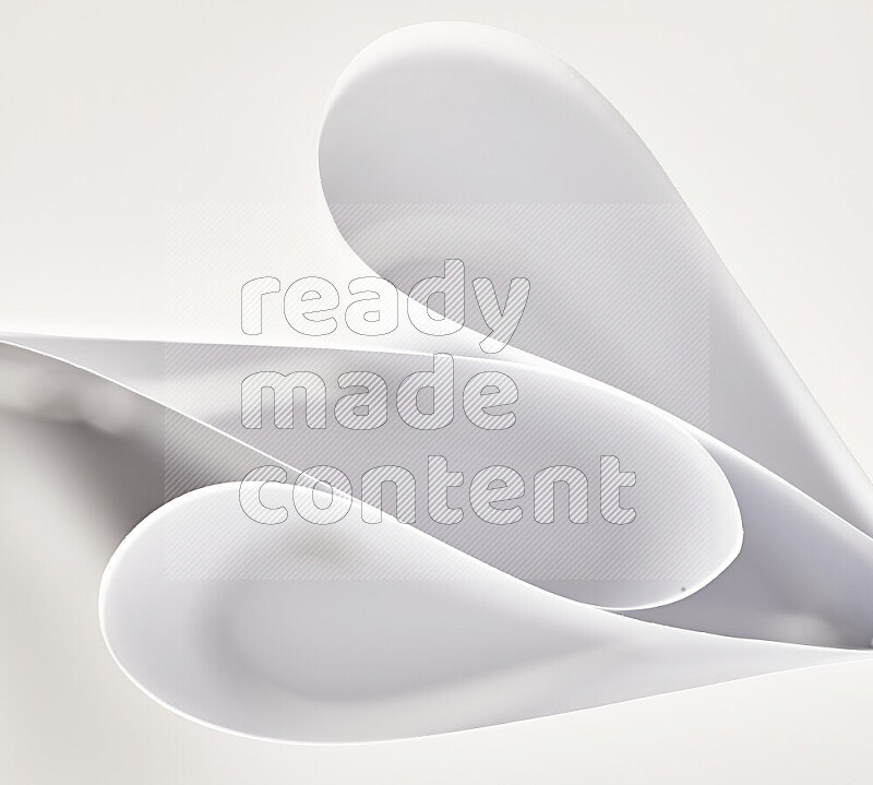 An abstract art of paper folded into smooth curves in grey gradients