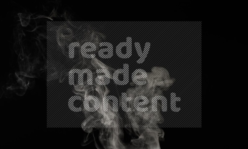 irregular white smoke on black background.