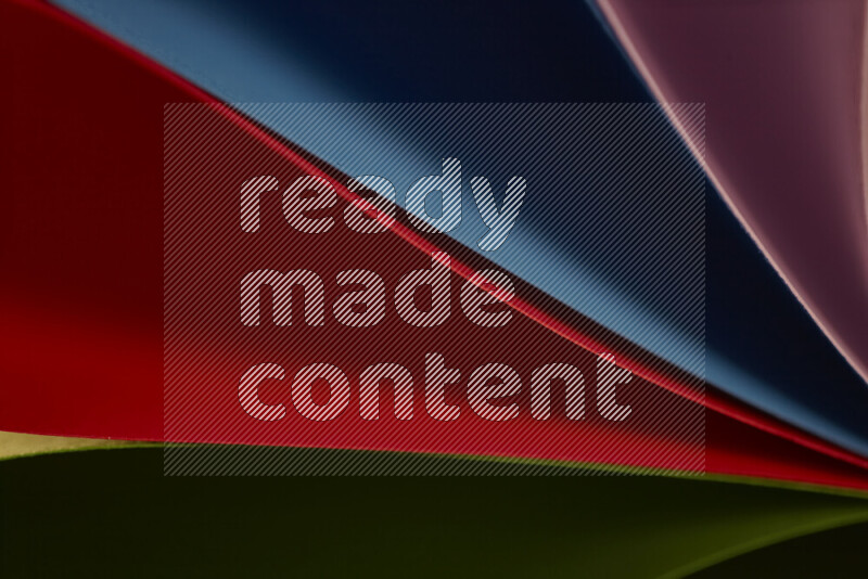 An abstract art showing colorful paper sheets arranged in an overlapping curves