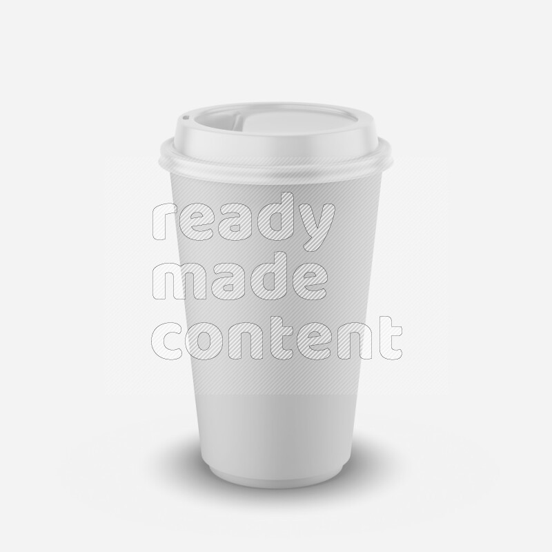 Matte paper cup mockup with cap isolated on white background 3d rendering