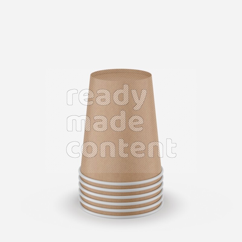 Set of matte paper cups mockup isolated on white background 3d rendering