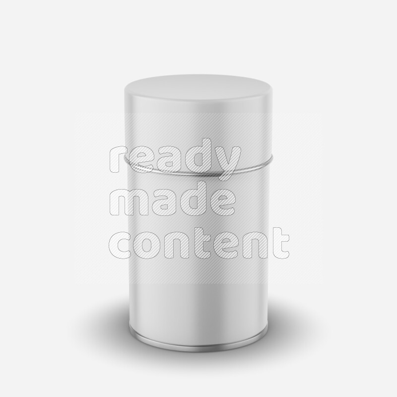 Glossy metallic can mockup with a label and a cap isolated on white background 3d rendering